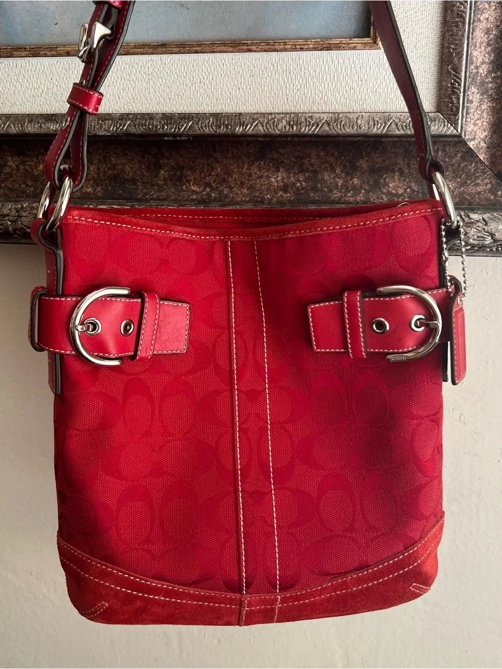 COACH Signature Jacquard Shoulder Bag Y2K Vintage